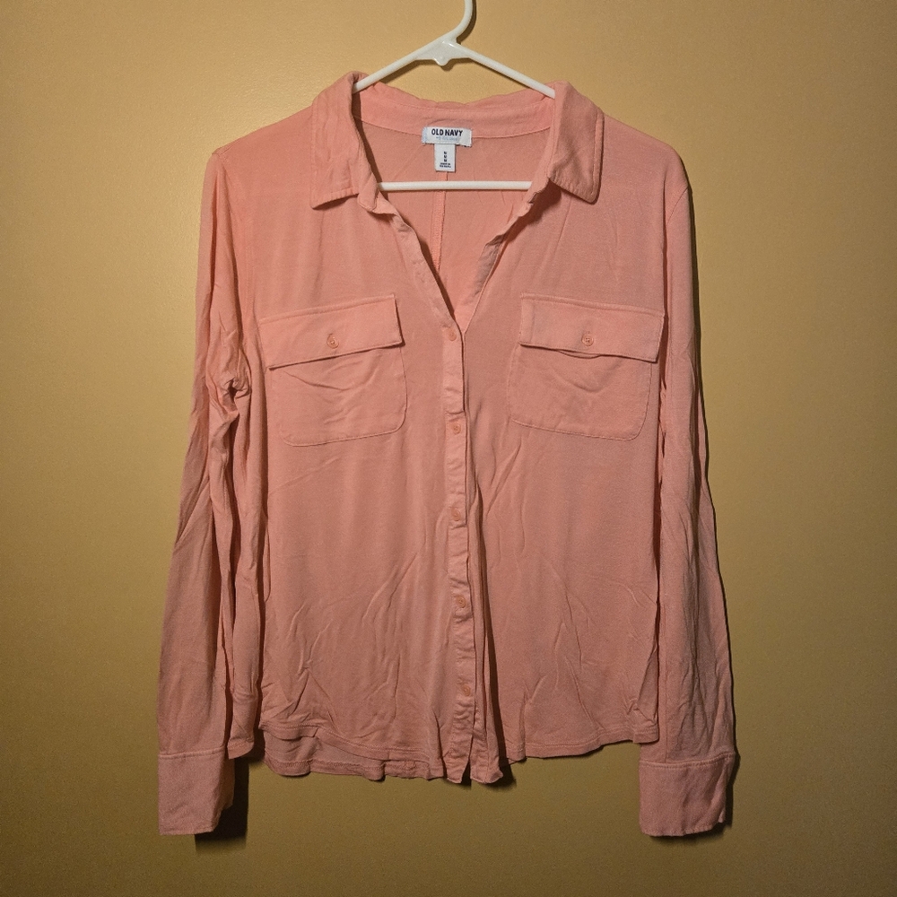 Old Navy Pink Button-Down Top PTP=19"
